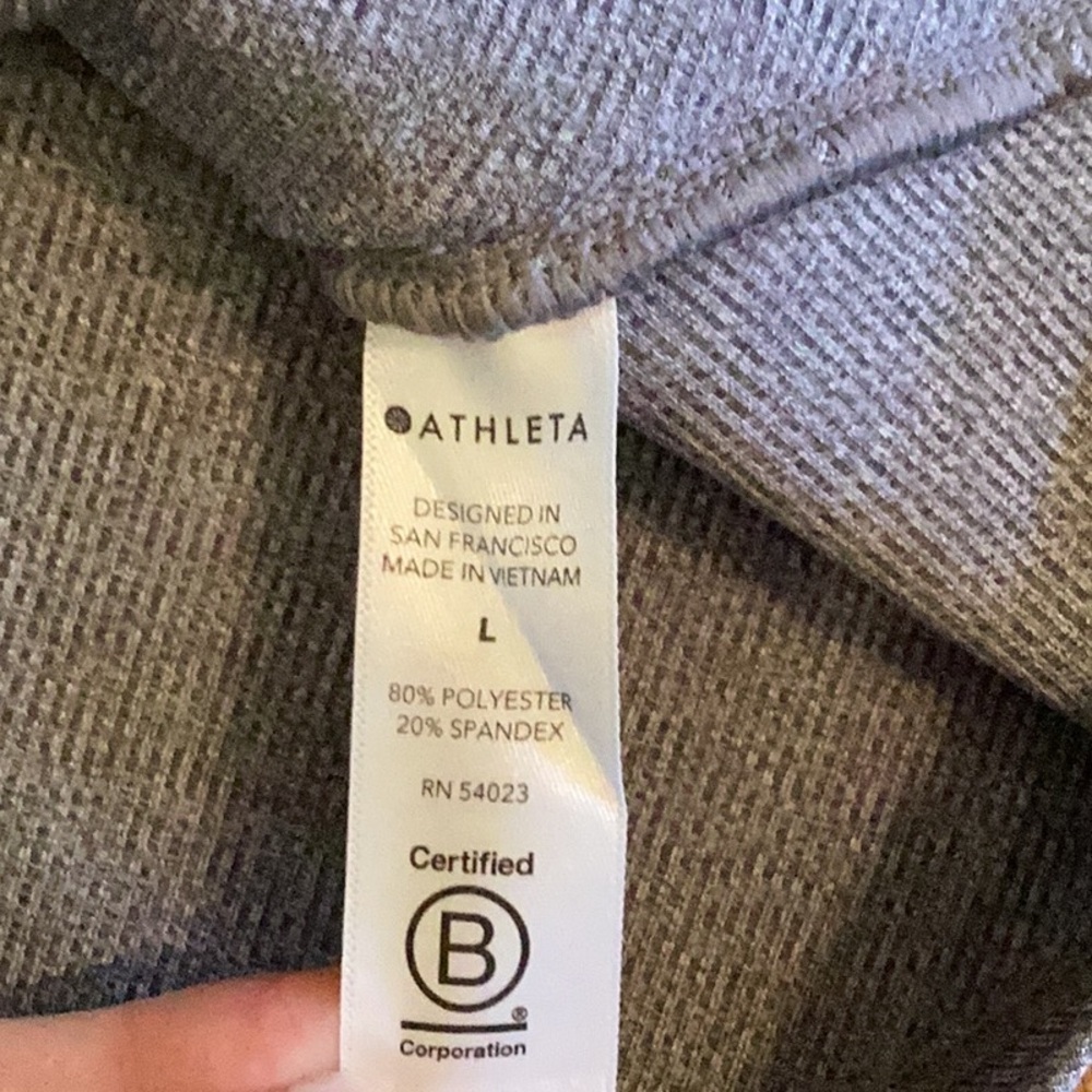 *Athleta | Bayview Ribbed Cropped Faux Wrap Top Workout Tank in Heather Grey L - Picture 6 of 8
